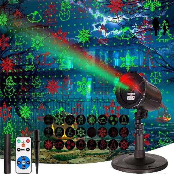 Christmas Laser Projector Motion Radiation Light Xmas Star shower Reflector - Picture 1 of 6